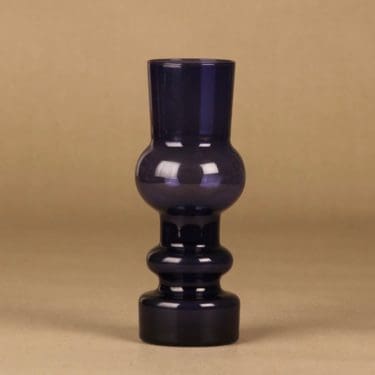 Nuutajärvi 1487 maljakko, tummansininen suunnittelija Kaj Franck