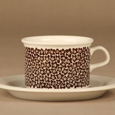 Arabia Faenza kukka teekuppi, ruskea, suunnittelija Inkeri Seppälä,