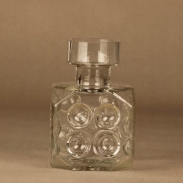 Riihimäen lasi Arpa on heitetty maljakko, kirkas, suunnittelija Erkkitapio Siiroinen, noppa, arpakuutio