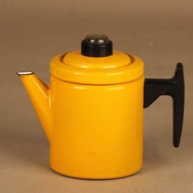 Finel kahvipannu Pikku-Pehtoori keltainen suunnittelija Antti Nurmesniemi