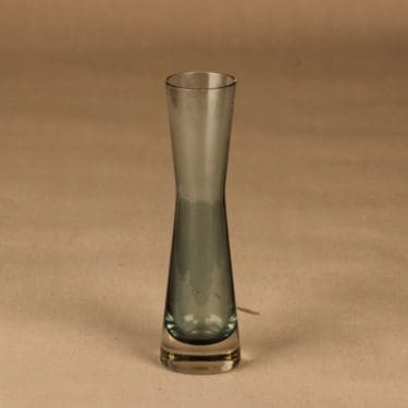 Riihimäen lasi 1318 maljakko, harmaa, kirkas, suunnittelija tuntematon,