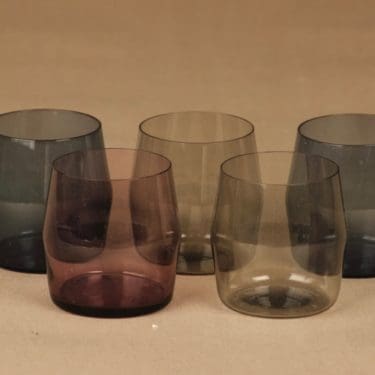 Iittala i-103 glass, different colors, 5 pcs designer Timo Sarpaneva