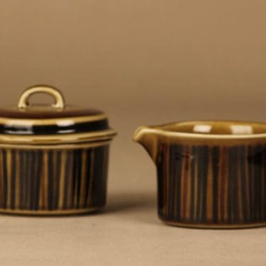 Arabia Kosmos sokerikko ja kermakko, puhalluskoriste, suunnittelija Gunvor Olin-Grönqvist, puhalluskoriste