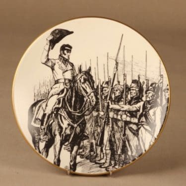 Arabia Vänrikki Stoolin tarinat Döbeln Juuttaalla, mustavalkoinen, suunnittelija Albert Edelfelt,