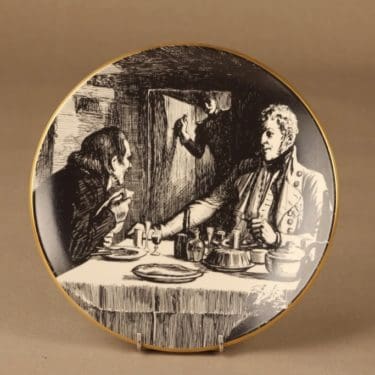 Arabia Vänrikki Stoolin tarinat Sandels, mustavalkoinen, suunnittelija Albert Edelfelt,