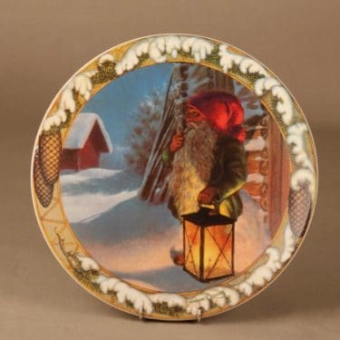 Arabia Joulutonttu seinälautanen Tonttu ja Lyhty, 1984, suunnittelija Anders Olsson, 1984, tonttu, joulu