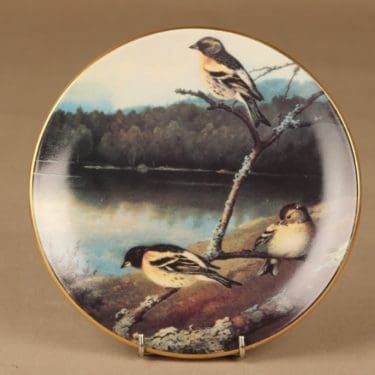 Arabia Pikkulintuja seinälautanen, Järripeikkoja, suunnittelija von Wright, Järripeikkoja, lintu, serikuva, Järripeippoja