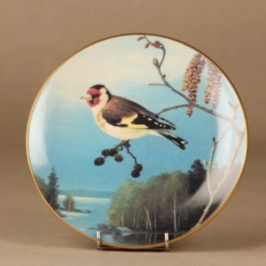 Arabia Pikkulintuja seinälautanen, Tikli oksalla, suunnittelija von Wright, Tikli oksalla, lintu, serikuva, Tikli