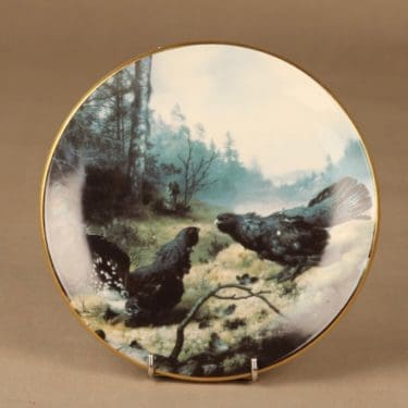 Arabia Riistalinnut seinälautanen, Taistelevat metsot, suunnittelija von Wright, Taistelevat metsot, lintu, serikuva, Metso