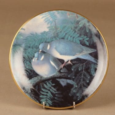 Arabia Riistalinnut seinälautanen, Sepelkyyhkyspari, suunnittelija von Wright, Sepelkyyhkyspari, lintu, serikuva, Sepelkyyhkynen