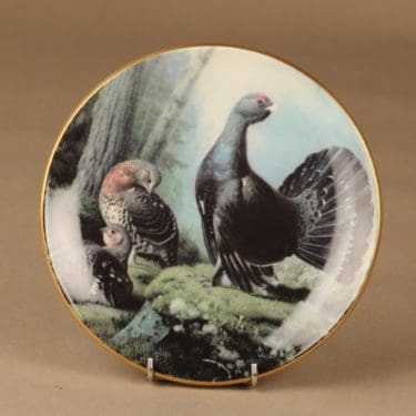 Arabia kynttilänjalka, käsinmaalattu, suunnittelija Liisa Hallamaa, käsinmaalattu, signeerattu, valulasite