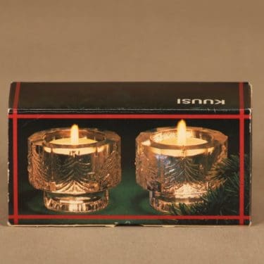 Iittala Kuusi kynttilänjalka, kirkas, 2 kpl, suunnittelija Jorma Vennola,