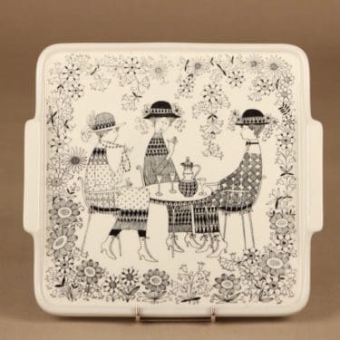 Arabia Emilia tray, black/white designer Raija Uosikkinen