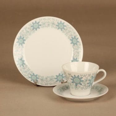 Arabia Tuulikki kahvikuppi ja lautaset (2)