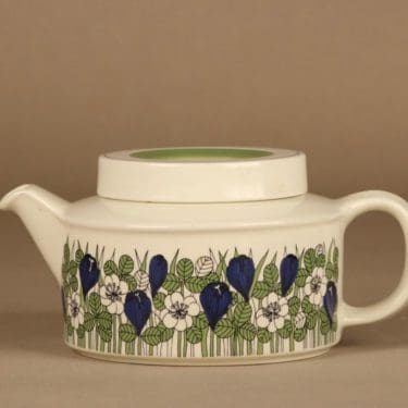 Arabia Krokus teekaadin, siivilällä, suunnittelija Esteri Tomula, siivilällä, kukka