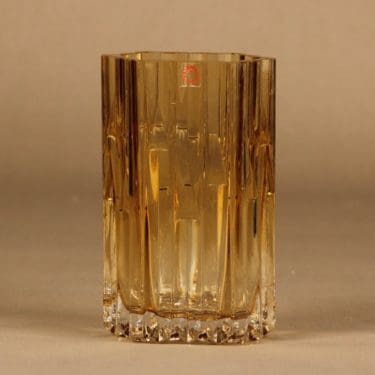 Humppila Mesiurut maljakko, amber, suunnittelija Tauno Wirkkala,