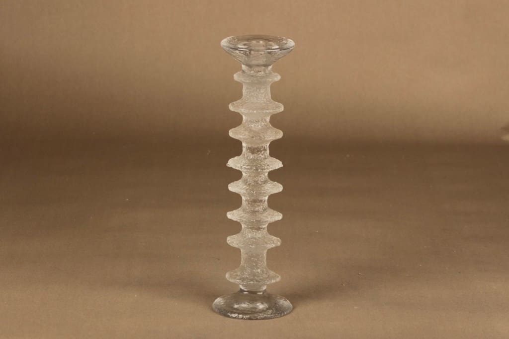 Iittala Festivo kynttilänjalka, 8-solmuinen, signeerattu, suunnittelija Timo Sarpaneva, 8-solmuinen, signeerattu