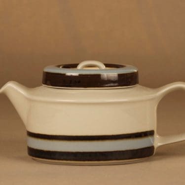 Arabia Suvanto teekaadin, teesiivilällä, suunnittelija Ulla Procope, teesiivilällä, raitakoriste