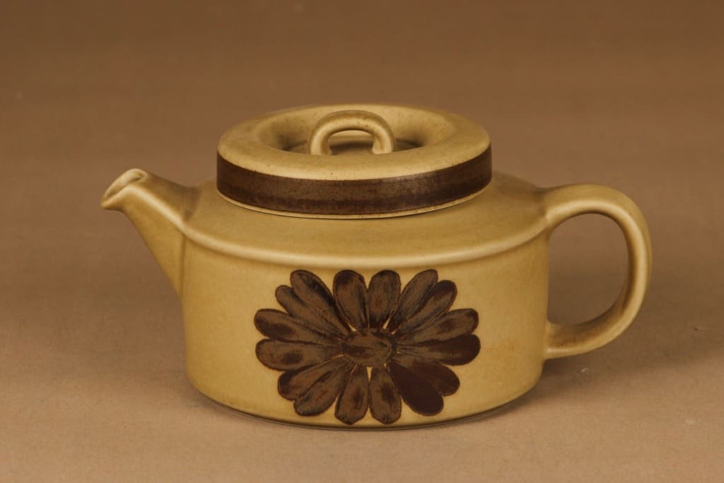 Arabia Tunturi teekaadin, teesiivilällä, suunnittelija Olga Osol, teesiivilällä, käsinmaalattu