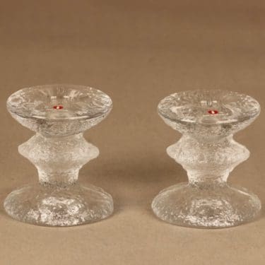 Iittala Festivo kynttilänjalka, 1-solmuinen, signeerattu, 2 kpl, suunnittelija Timo Sarpaneva, 1-solmuinen, signeerattu,