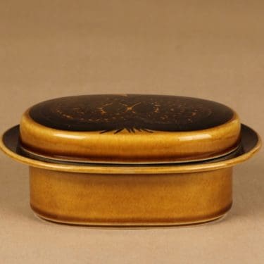 Arabia Fructus rasia, kannellinen, suunnittelija Gunvor Olin-Grönqvist, kannellinen, käsinmaalattu, signeerattu