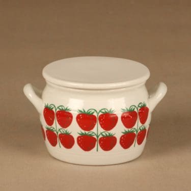Arabia Pomona Mansikka bowl with lid designer Raija Uosikkinen