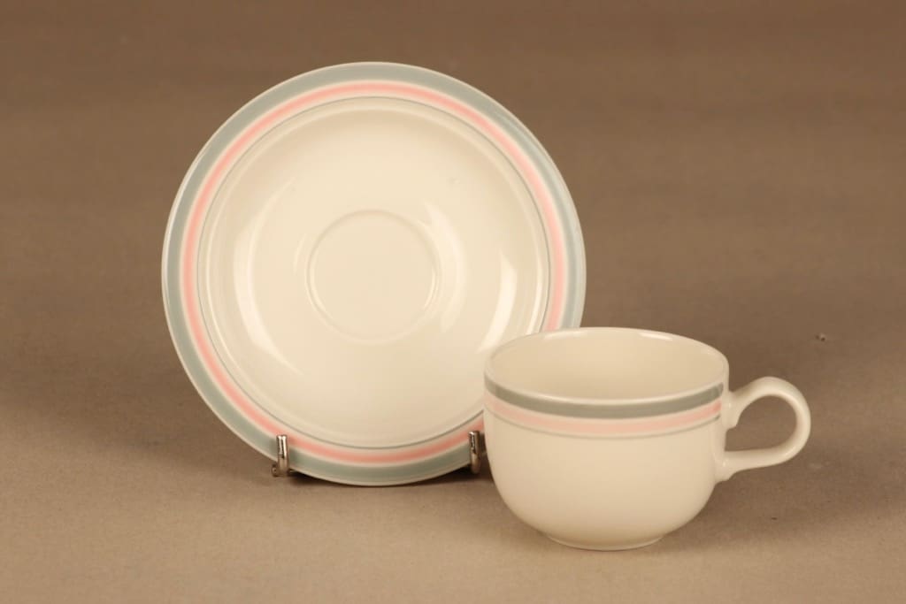 Arabia Päivi kahvikuppi, raitakoriste, suunnittelija Inkeri Leivo, raitakoriste kuva 2