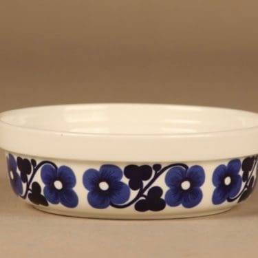 Arabia Aamu kulho, sinivalkoinen, suunnittelija Esteri Tomula, kukka, retro