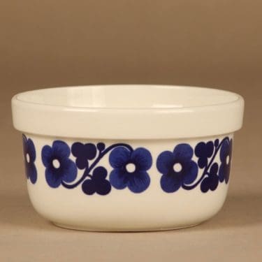 Arabia Aamu kulho, sinivalkoinen, suunnittelija Esteri Tomula, kukka, retro