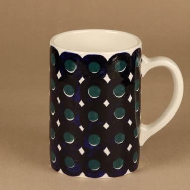 Arabia GO 4 haarikka, 1.1 l, suunnittelija Gunvor Olin-Grönqvist, 1.1 l, käsinmaalattu, signeerattu