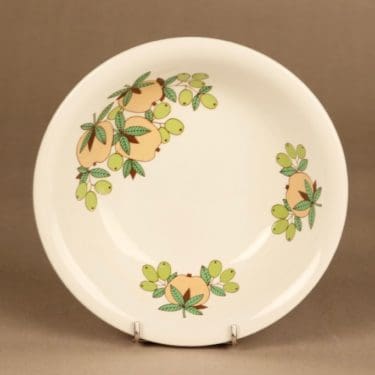 Arabia Eden lautanen, syvä, suunnittelija Raija Uosikkinen, syvä, hedelmä, retro