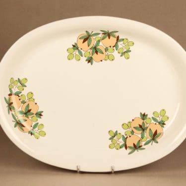 Arabia Eden vati, monivärinen, suunnittelija Raija Uosikkinen, hedelmä, retro