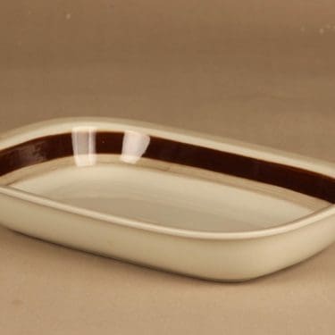 Arabia Krokus uunivuoka, raitakoriste, suunnittelija Esteri Tomula, raitakoriste