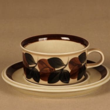 Arabia Ruija teekuppi, ruskea, suunnittelija Raija Uosikkinen,