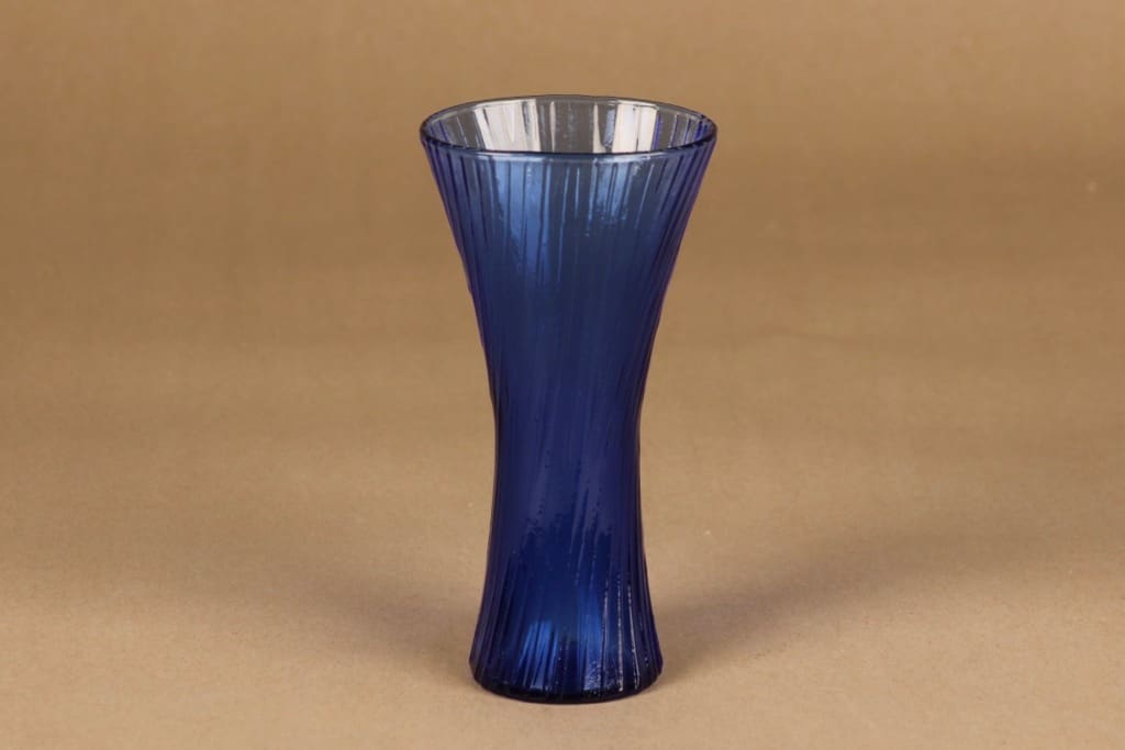 Iittala Vilja maljakko, sininen, suunnittelija Oiva Toikka,