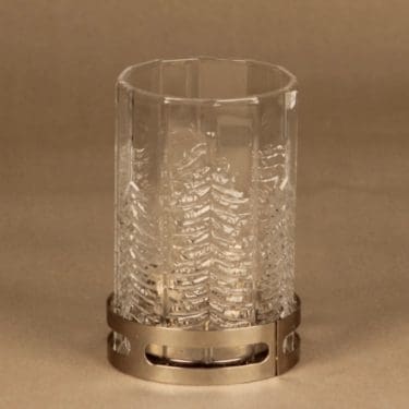 Nuutajärvi Kuusi tuikkulyhty, kirkas, teräs, suunnittelija Jorma Vennola,