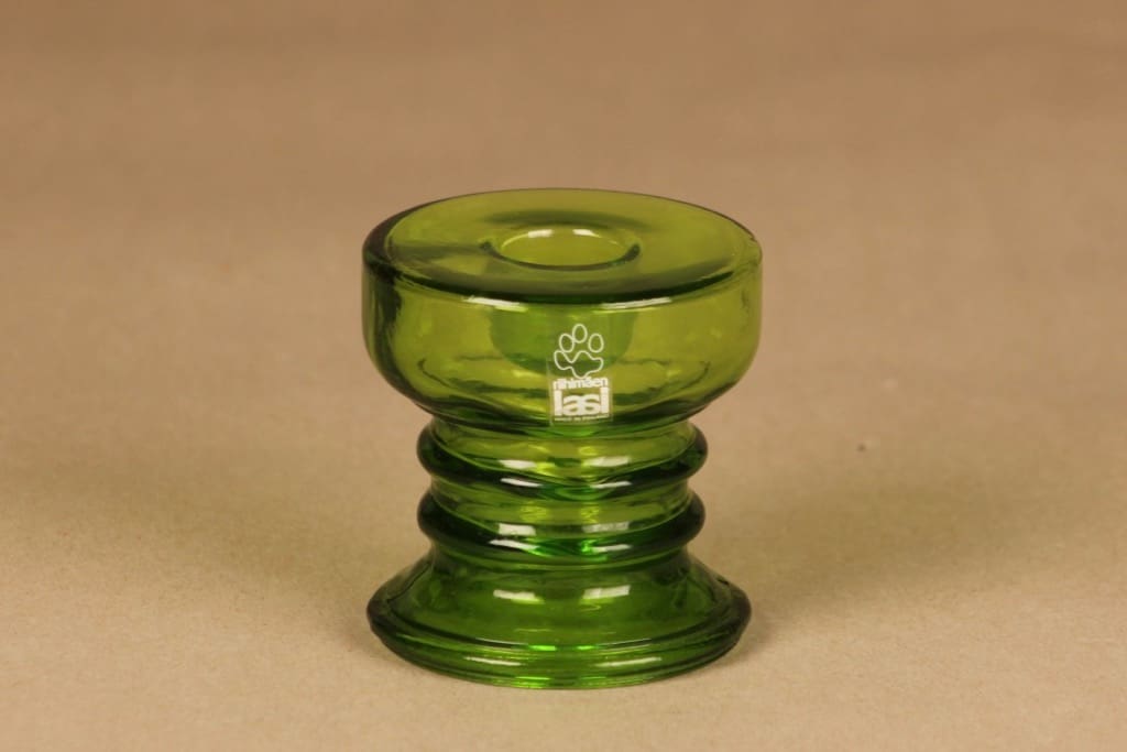 Riihimäen lasi Carmen kääntömaljakko, vihreä, suunnittelija Tamara Aladin, kynttilänjalka kuva 2