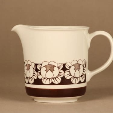 Arabia Katrilli kaadin, ruskea, valkoinen, suunnittelija Esteri Tomula, serikuva, kukka