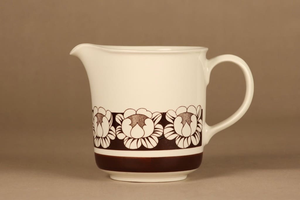 Arabia Katrilli kaadin, ruskea, valkoinen, suunnittelija Esteri Tomula, serikuva, kukka