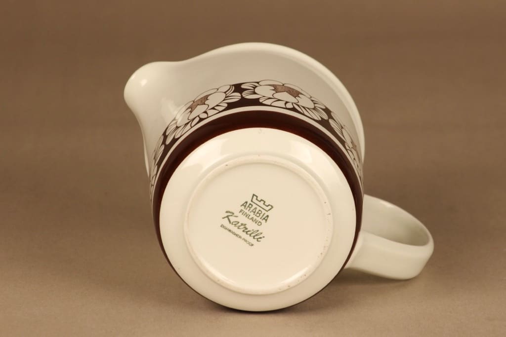 Arabia Katrilli kaadin, ruskea, valkoinen, suunnittelija Esteri Tomula, serikuva, kukka kuva 2