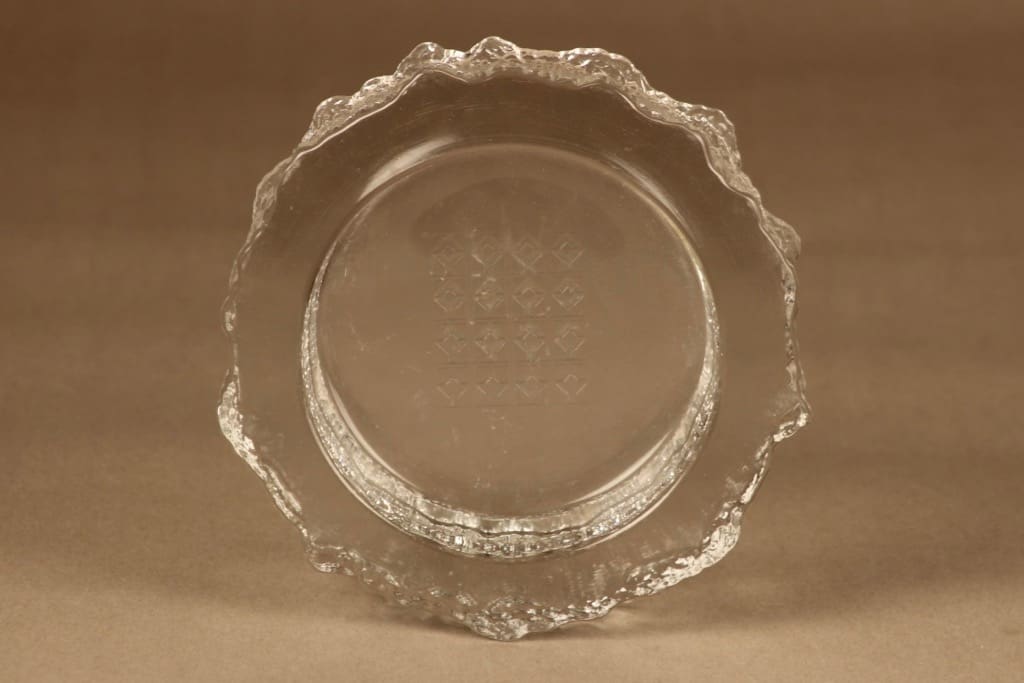 Iittala Aslak tuhka-astia/kynttilänalunen, kirkas, suunnittelija Tapio Wirkkala, massiivinen kuva 2