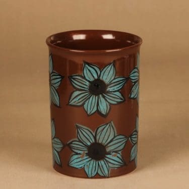 Arabia HLA maljakko, käsinmaalattu, suunnittelija Hilkka-Liisa Ahola, käsinmaalattu, kukka, signeerattu