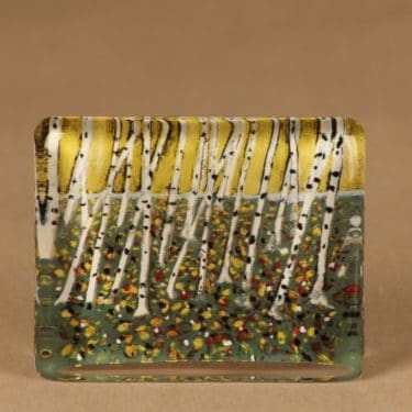 Iittala HLS glass card Dancing leaves designer Heljä Liukko-Sundström