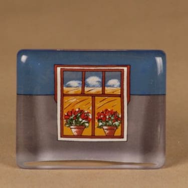 Iittala HLS lasikortti, Katson maalaismaisemaa, suunnittelija Heljä Liukko-Sundström, Katson maalaismaisemaa