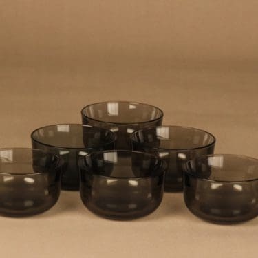 Nuutajärvi Prisma annoskulho, harmaa, 6 kpl, suunnittelija Kaj Franck,