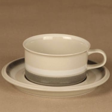 Arabia Salla tea cup, stripe decorative designer Raija Uosikkinen