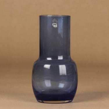 Riihimäen lasi maljakko, sininen, suunnittelija ,