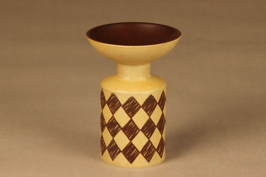 Arabia LL candle holder, hand-painted designer Annikki Hovisaari