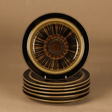 Arabia Kosmos salaattilautanen, 20 cm, 6 kpl, suunnittelija Gunvor Olin-Grönqvist, 20 cm, puhalluskoriste