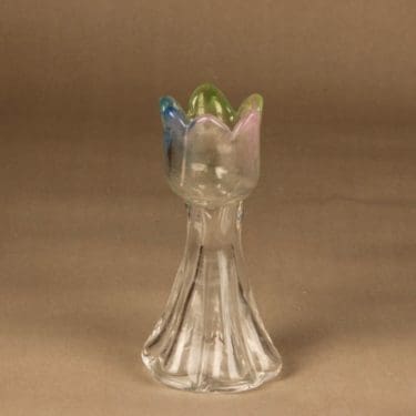 Riihimäen lasi Kukkainen maljakko, monivärinen, suunnittelija Helena Tynell,